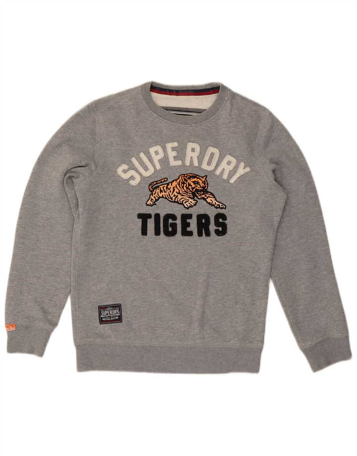 Pulover grafic Superdry pentru bărbați, bumbac mic, gri