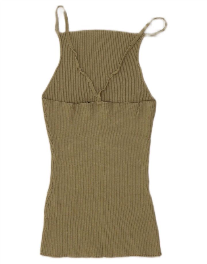 Top camis pentru femei Zara UK 12 Medium Khaki Viscose