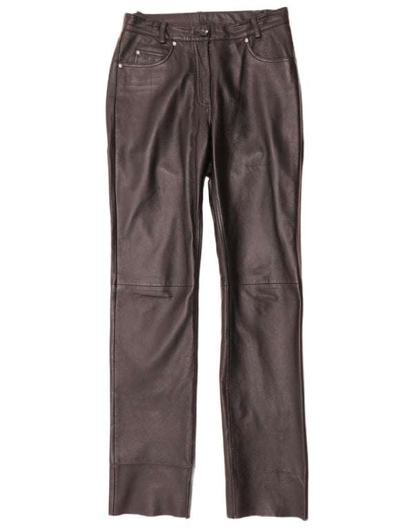 H.I.S Pantaloni drepti din piele pentru femei EU 38 Medium W28 L34 Negru