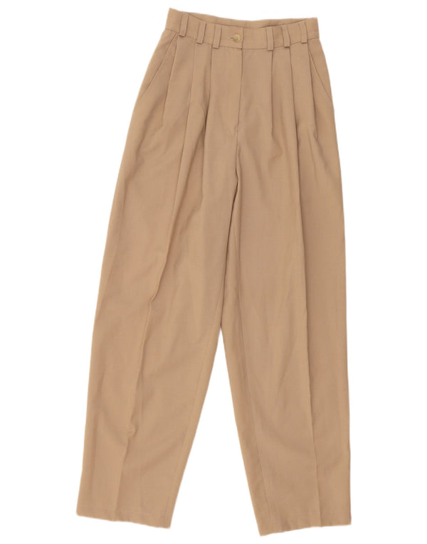 Pantaloni casual pentru femei cu talie înaltă, vintage, IT 36 XS W25 L29 Bej