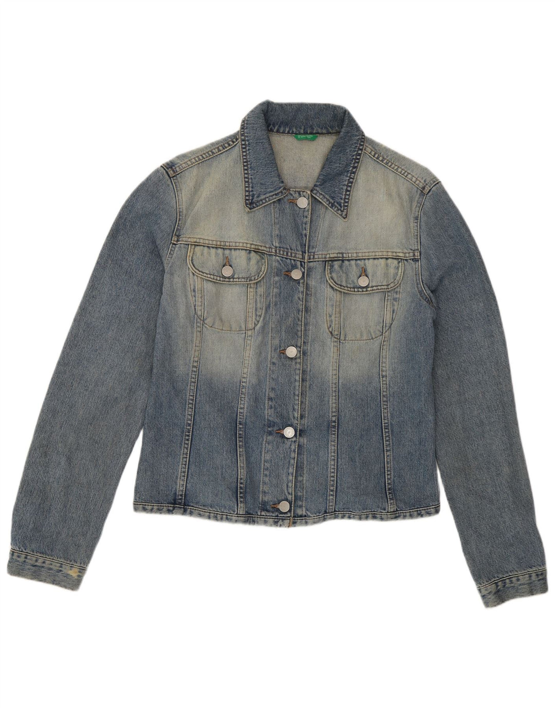 Jachetă de blugi pentru femei Benetton UK 16, mare, albastru, bumbac
