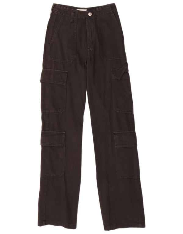 Pantaloni cargo pentru femei cu picioare largi Zara EU 32 2XS W22 L31 bumbac negru
