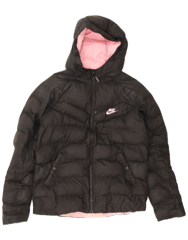 Jachetă căptușită cu glugă Nike pentru fete 13-14 ani XL poliester negru