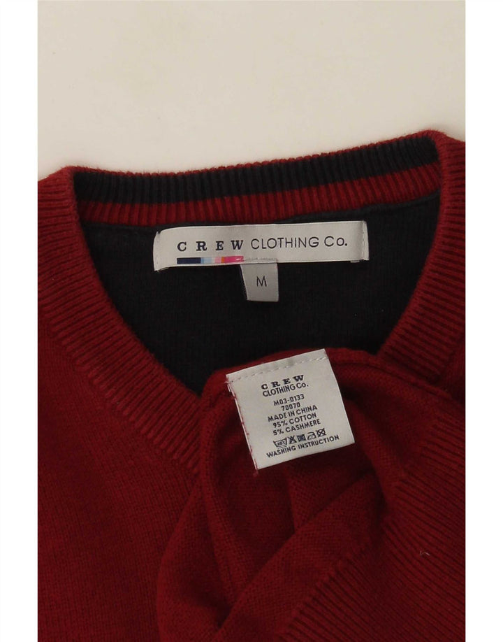 J. Crew Pulover cu decolteu în V pentru bărbați, bumbac roșu mediu
