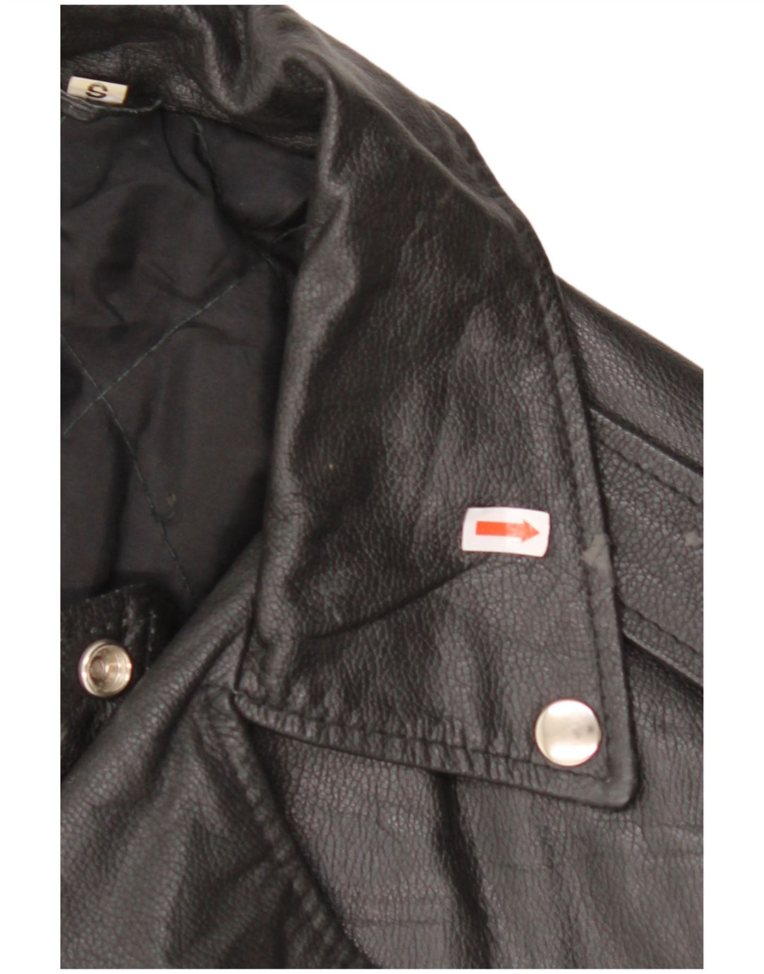 Jachetă motociclist din piele supradimensionată pentru femei VINTAGE UK 10 Mic din piele neagră