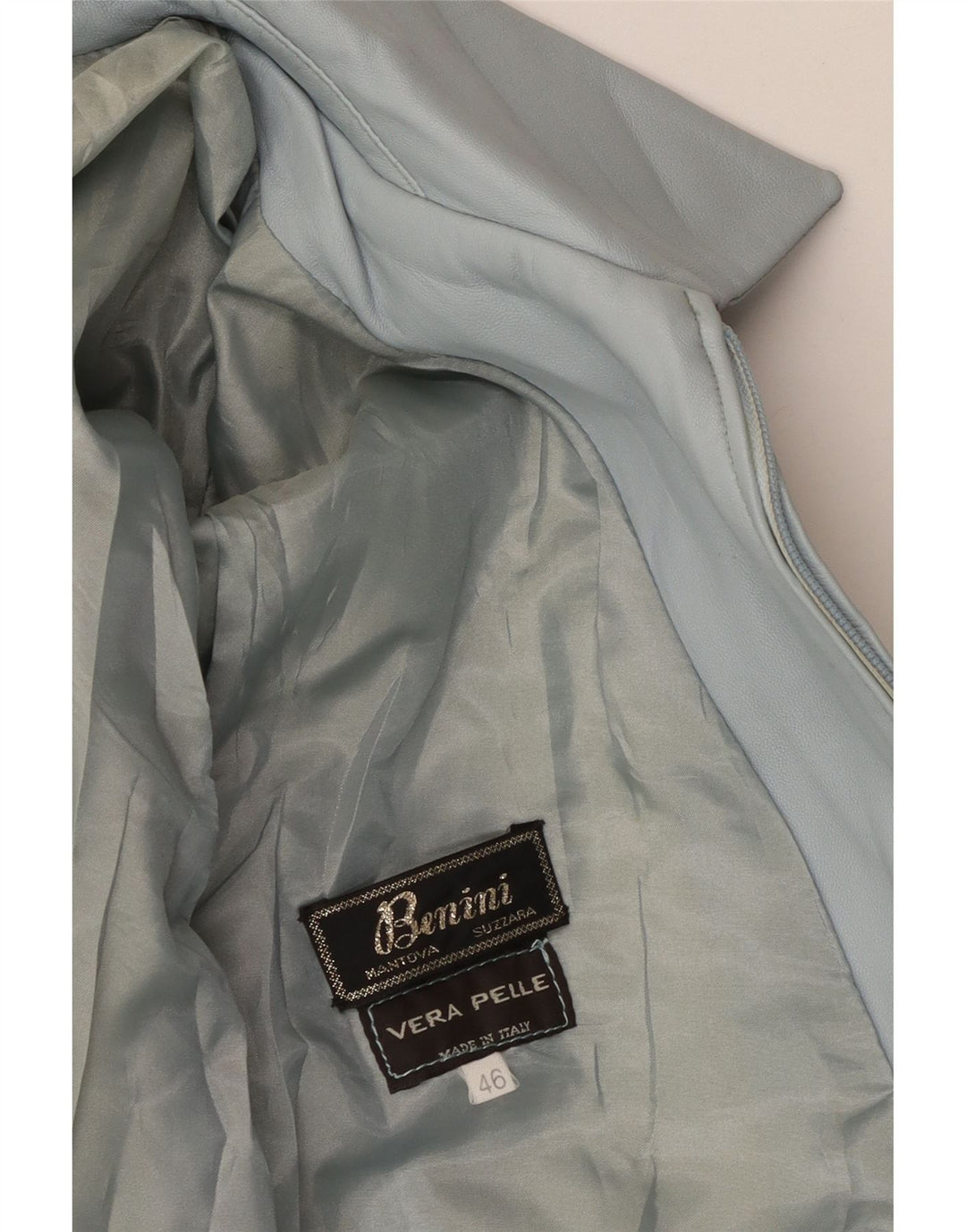 Jachetă de piele pentru femei VINTAGE IT 46 Mare din piele albastră