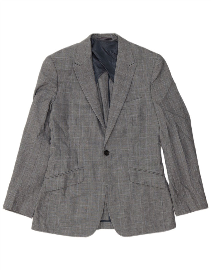 Jachetă blazer pentru bărbați Reiss cu 1 nasture UK 36, gri mic, carouri