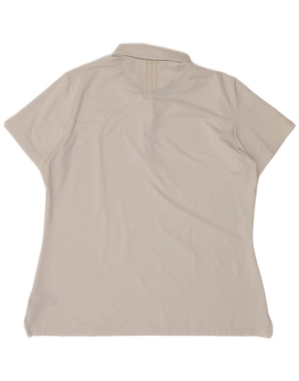 Tricou polo Adidas pentru femei UK 18 XL Poliester alb