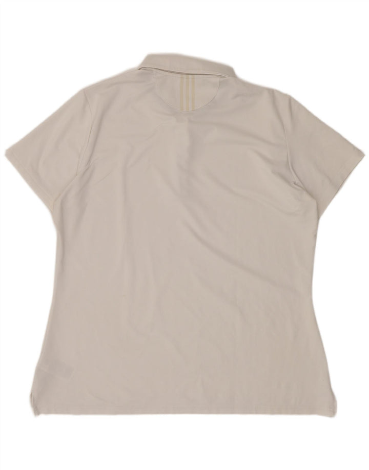 Tricou polo Adidas pentru femei UK 18 XL Poliester alb