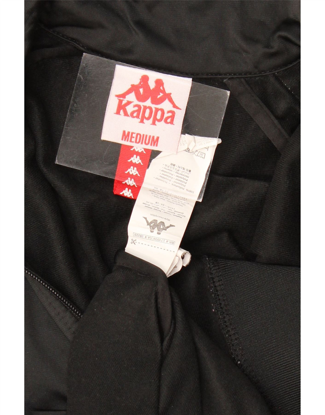 KAPPA Womens Graphic Tracksuit Top Jacket UK 12 Medium Black Colourblock Vintage Kappa and Second-Hand Kappa from Messina Hembry 