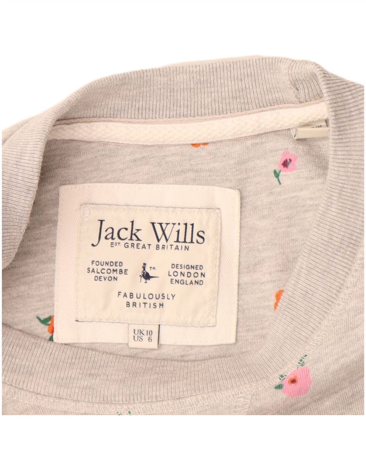 Jack Wills Pulover cu grafic pentru femei UK 10 Small Gri Floral