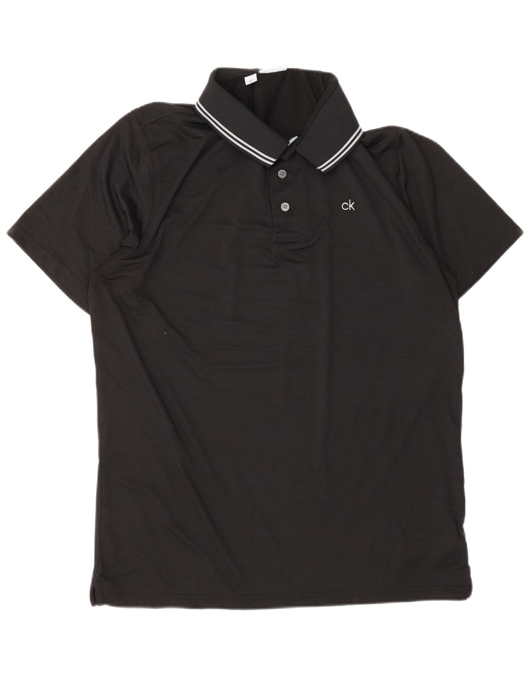 CALVIN KLEIN Mens Golf Polo Shirt Large Black Polyester
