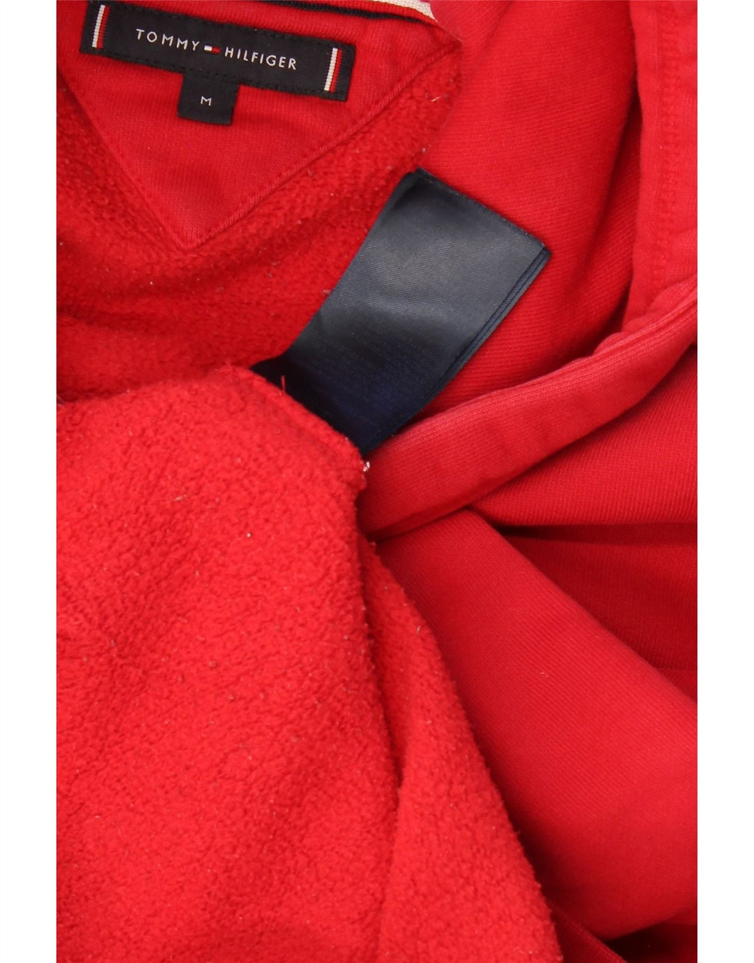 TOMMY HILFIGER Pulover cu glugă grafic pentru bărbați, roșu mediu
