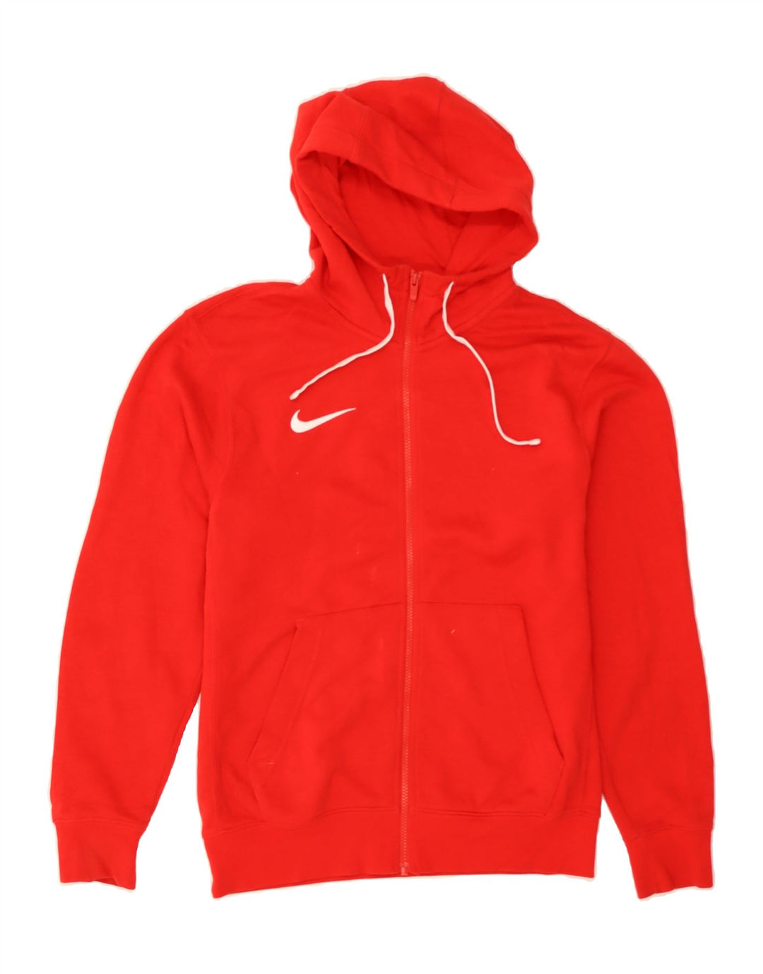 NIKE Mens Zip Hoodie Sweater Small Red Cotton Vintage Nike and Second-Hand Nike from Messina Hembry 
