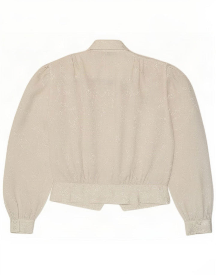 Jacques Vert Bluză cămașă cu model abstract pentru femei UK 16 Large White