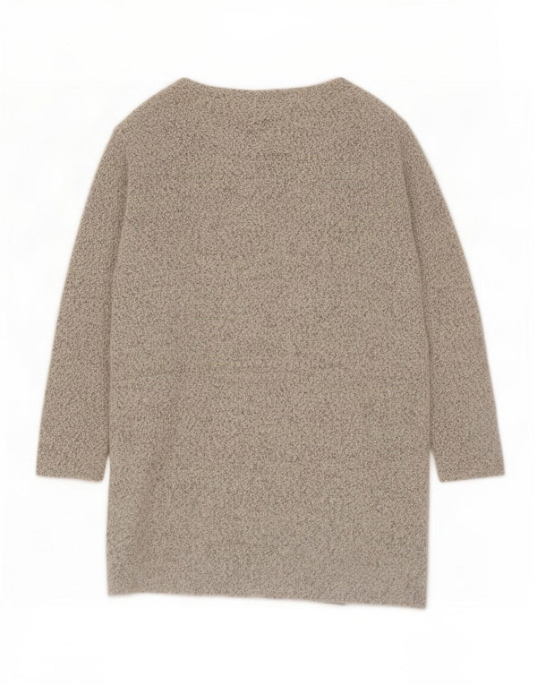 Pulover cardigan deschis pentru femei Zara UK 14, bumbac cu pete gri mediu