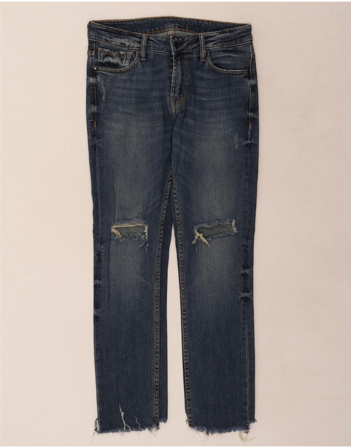 Blugi slim pentru femei Guess Distressed W30 L29 Blue