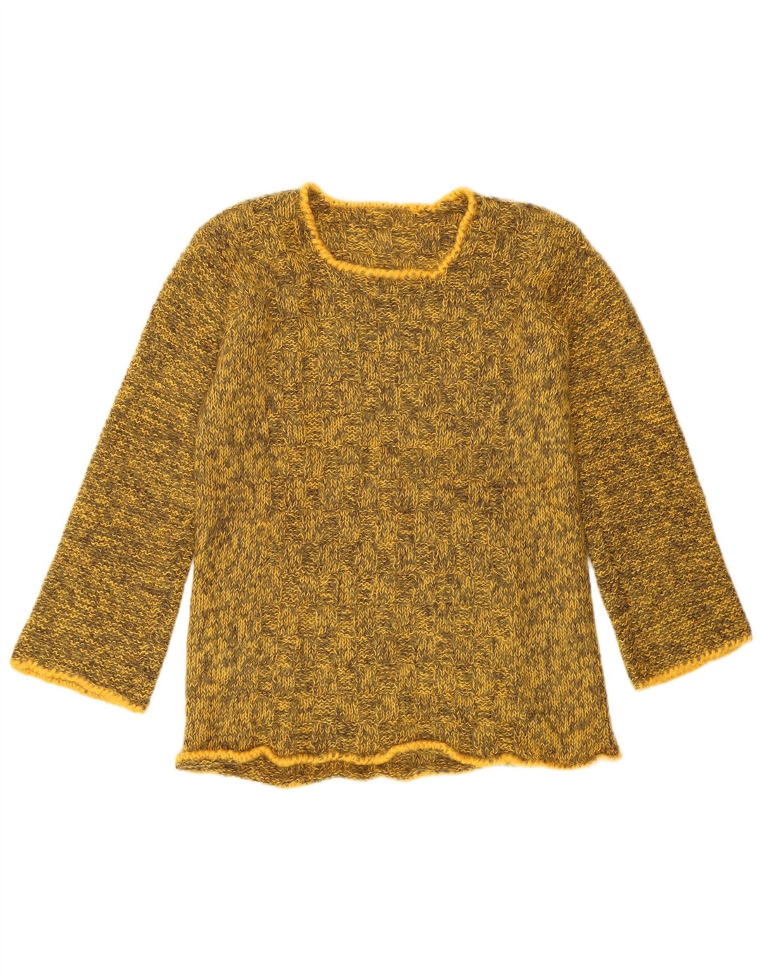 Pulover vintage pentru femei cu gât de barcă UK 10 mic galben pete