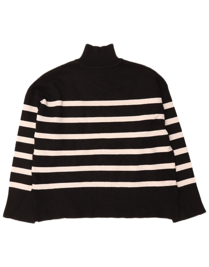 Pulover oversized cu gât țestoasă pentru femei Zara UK 10 mic cu dungi negre