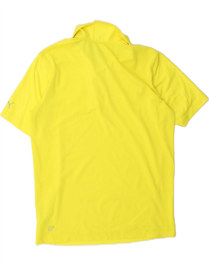 PUMA Mens Polo Shirt Medium Yellow Polyester Vintage Puma and Second-Hand Puma from Messina Hembry 