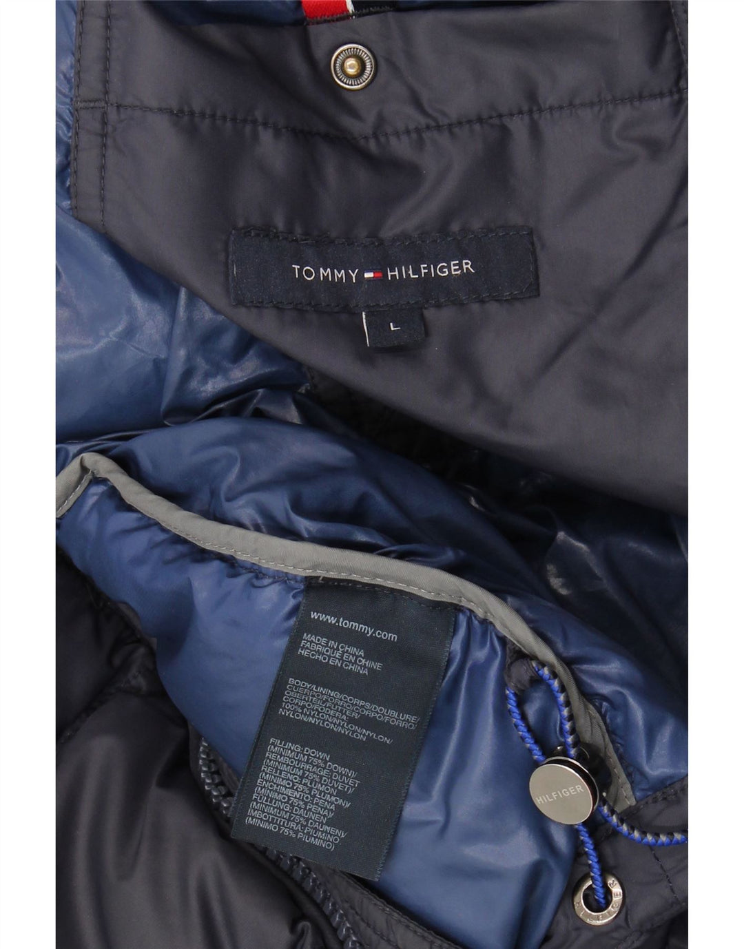 TOMMY HILFIGER Gilet căptușit pentru bărbați Marea Britanie 40 Nylon mare, albastru bleumarin