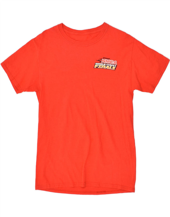VINTAGE Mens Graphic T-Shirt Top Small Red Vintage Vintage and Second-Hand Vintage from Messina Hembry 