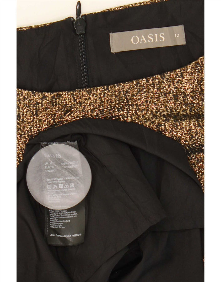 Rochie Oasis pentru femei fără mâneci în linie A UK 12 Poliester auriu mediu