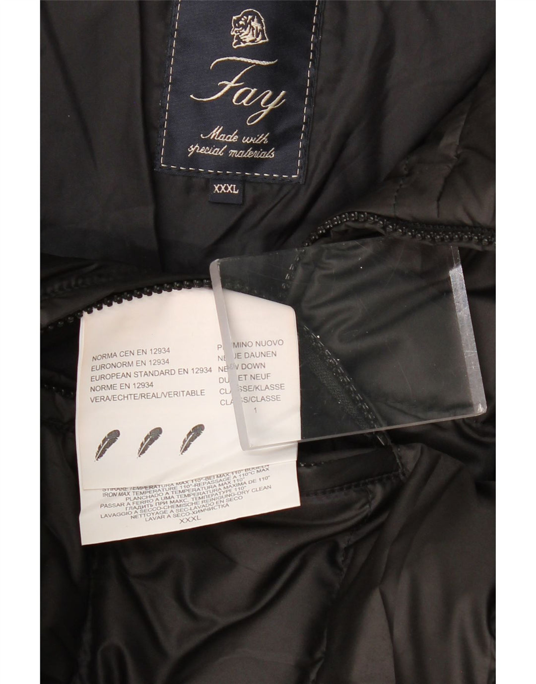 Jachetă căptușită pentru bărbați FAY UK 46 3XL Poliester negru