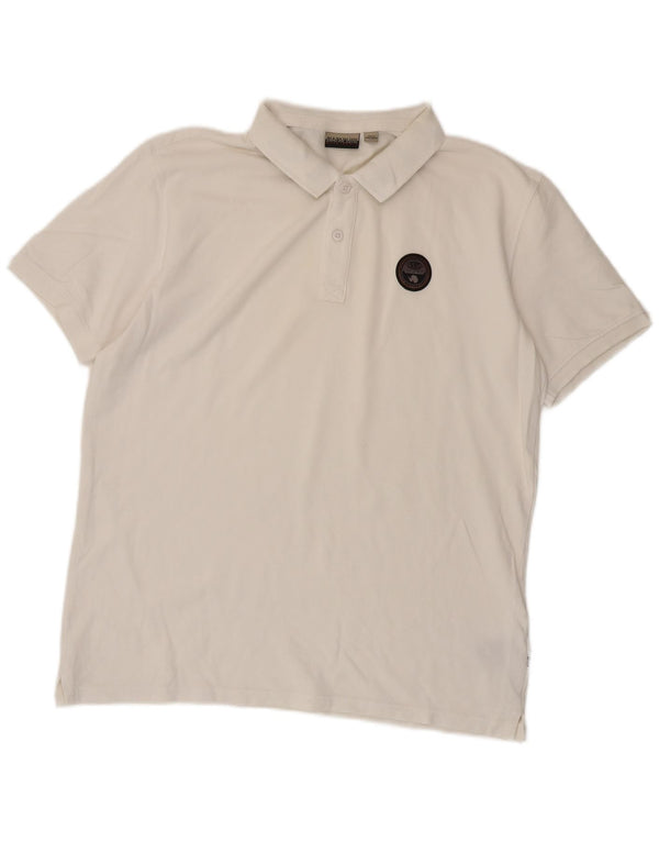 Tricou Polo Geographic NAPAPIJRI XL Bumbac Alb
