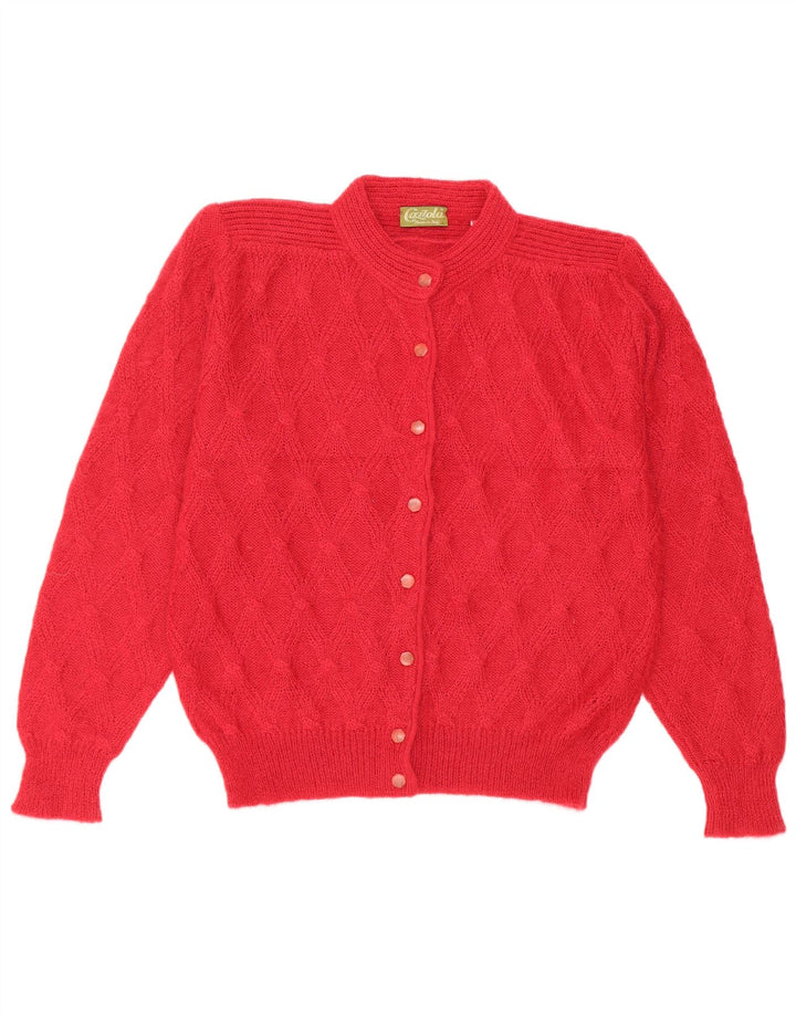 Pulover Cardigan Vintage pentru Damă IT 44 Medium Red Mohair