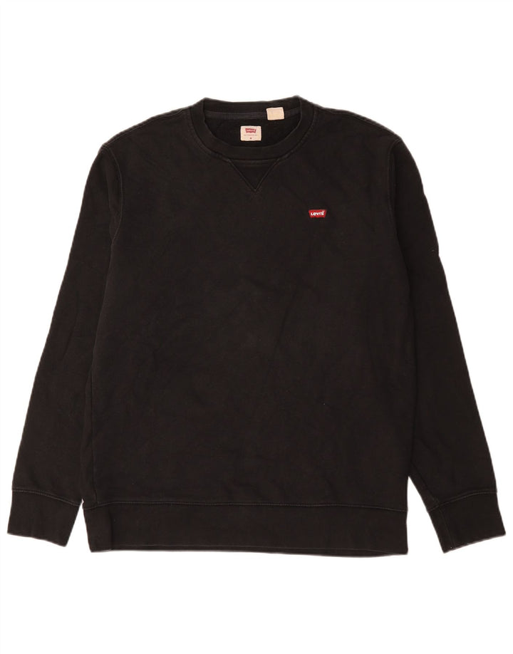 Pulover Levi's pentru bărbați, bumbac mediu negru