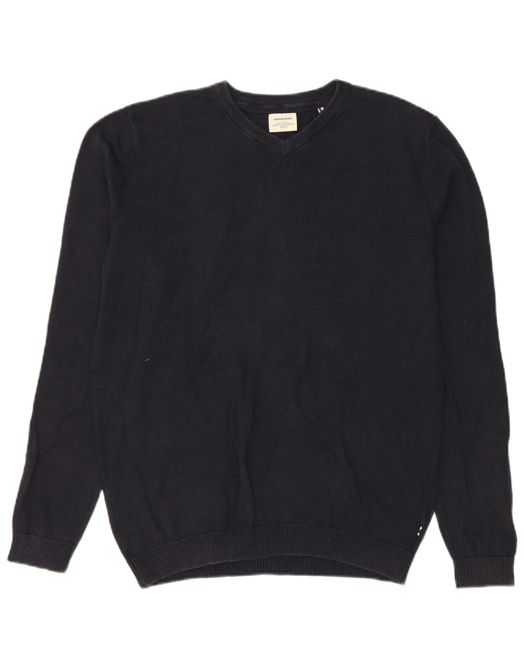 JACK & JONES Pulover cu decolteu în V pentru bărbați, albastru bleumarin mediu