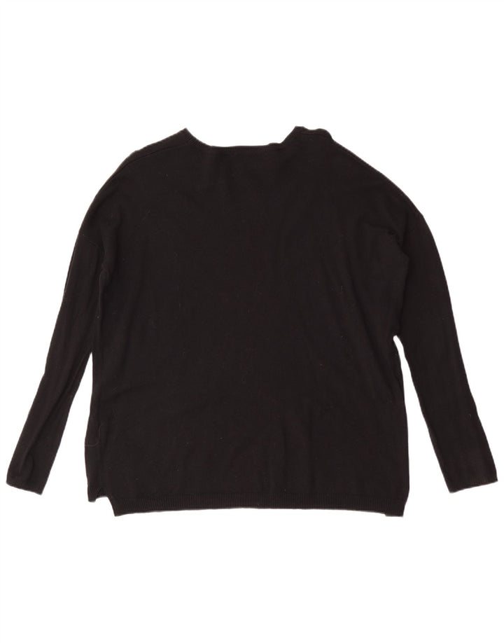 Pulover pentru femei supradimensionat cu gât de barcă Zara UK 14 Medium Negru