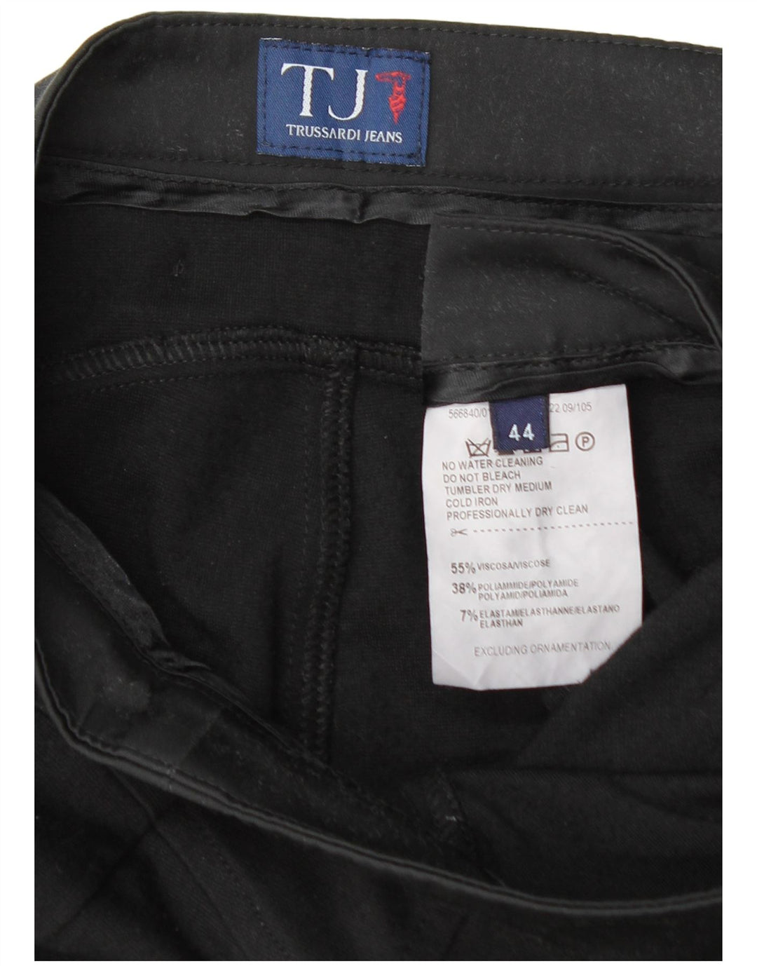 TRUSSARDI Pantaloni skinny casual pentru femei IT 44 Medium W30 L29 Viscoza neagra