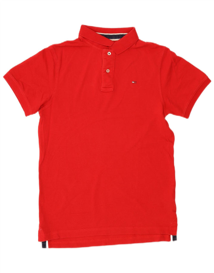 Tricou polo Tommy Hilfiger pentru bărbați, bumbac roșu mediu