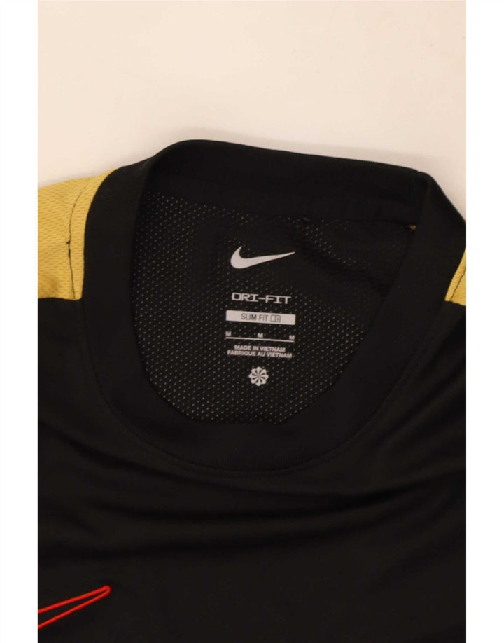 Tricou pentru bărbați Nike Dri Fit Slim Top Mediu Negru Poliester Colorblock