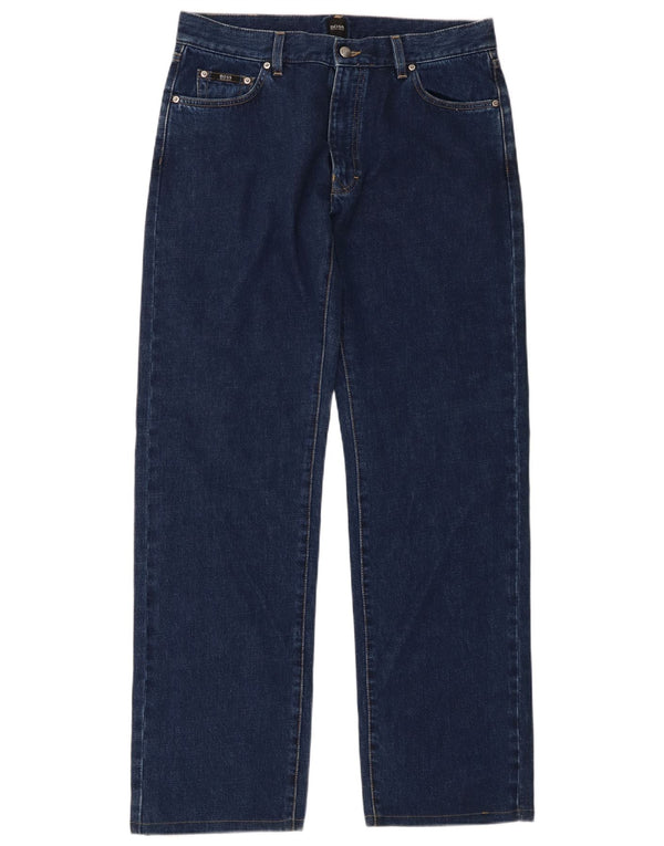 Blugi drepte pentru bărbați Hugo Boss Texas W34 L34 bumbac bleumarin