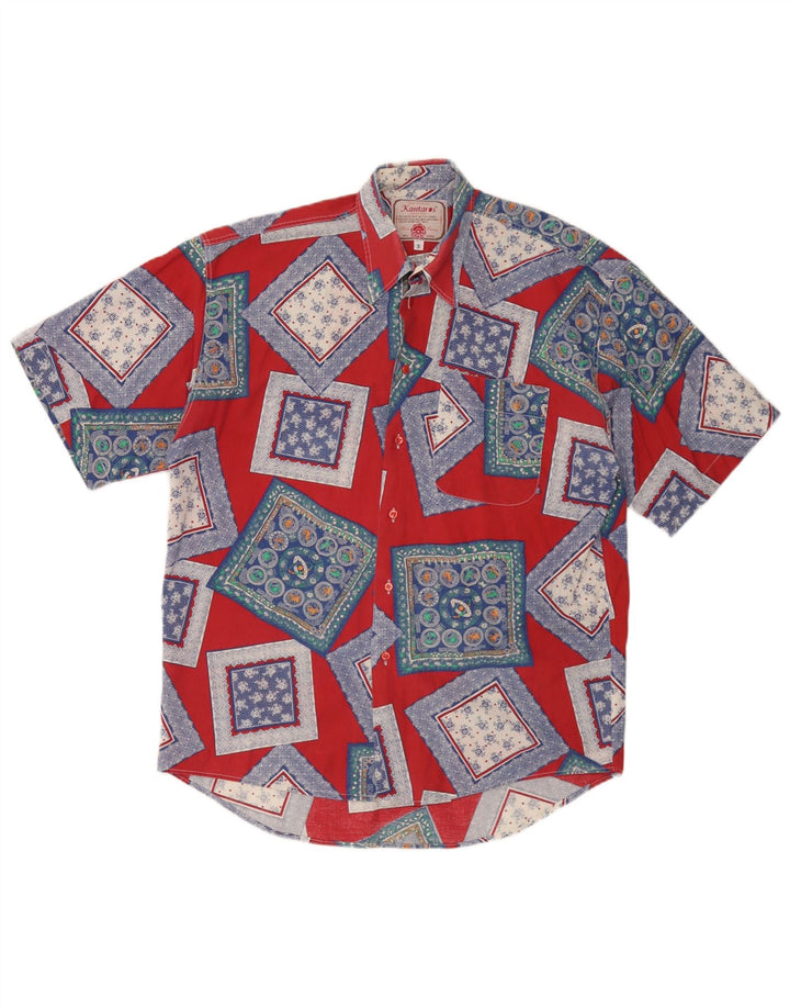 Cămașă cu mânecă scurtă Kantaros pentru bărbați, roșu, geometric