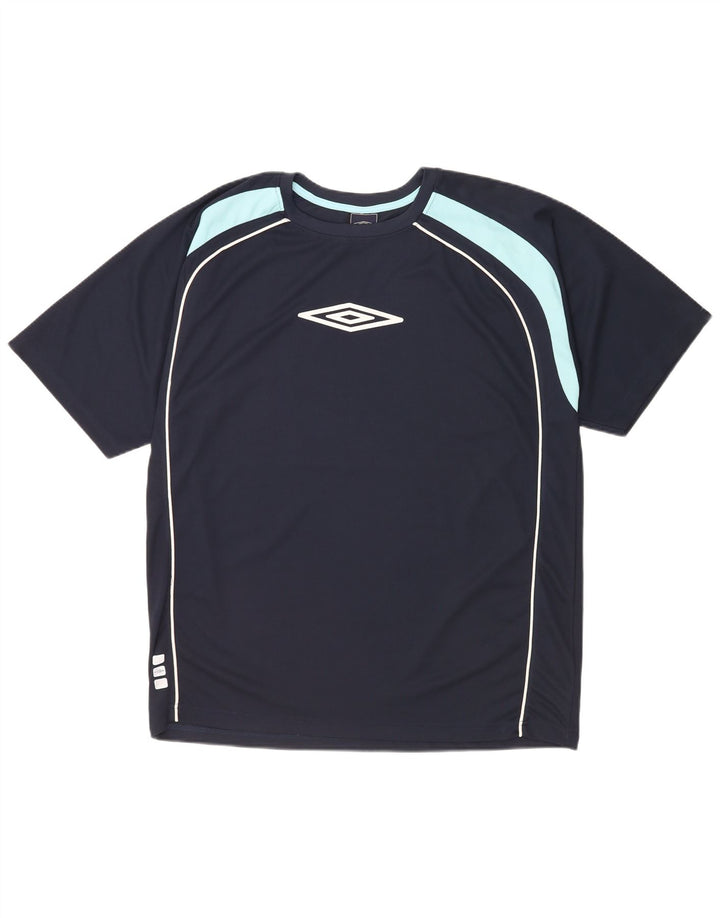 Tricou grafic pentru bărbați Umbro Top mare bleumarin din poliester color bloc
