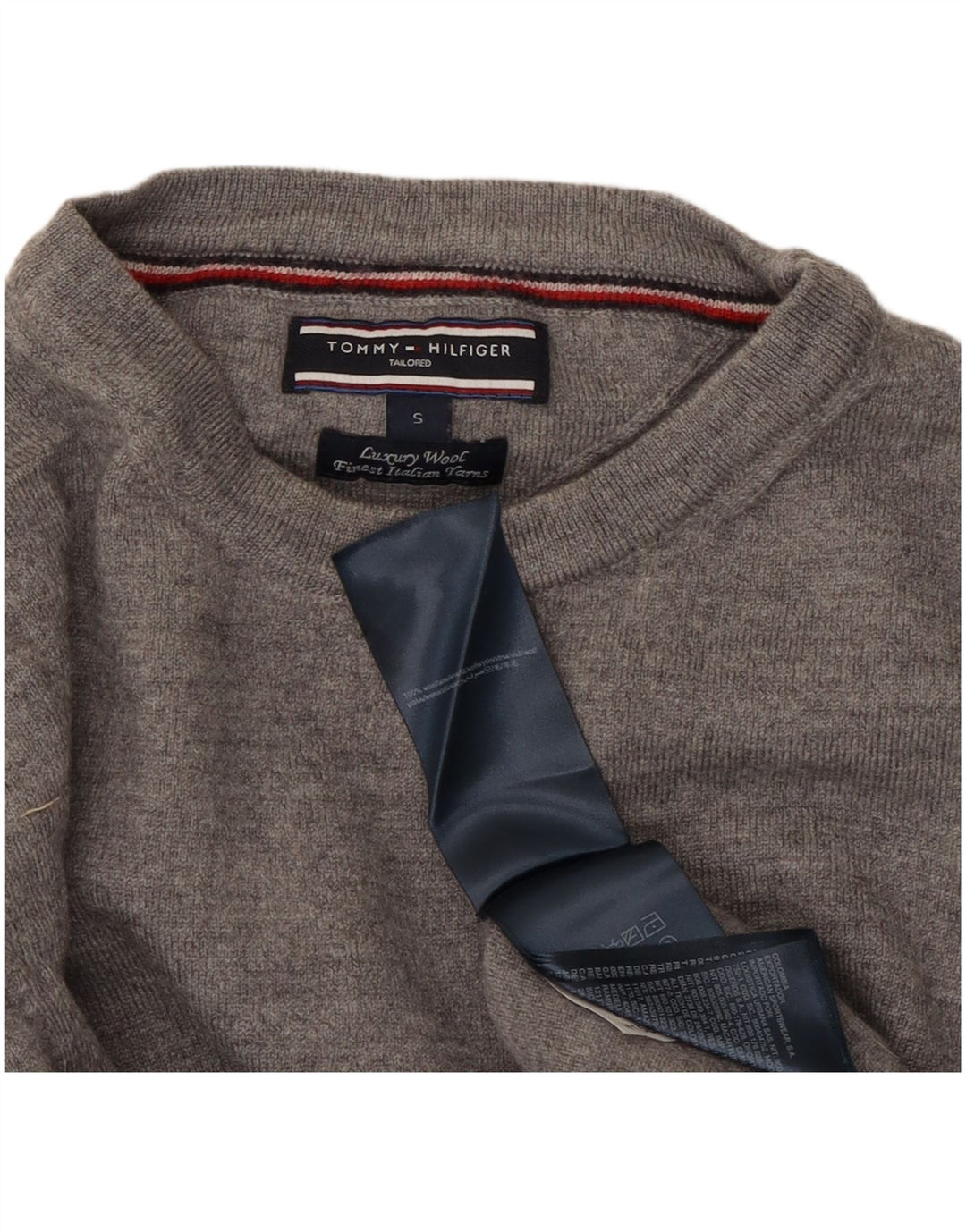 TOMMY HILFIGER Pulover croit pentru femei cu decolteu triplu UK 10 Mic Gri