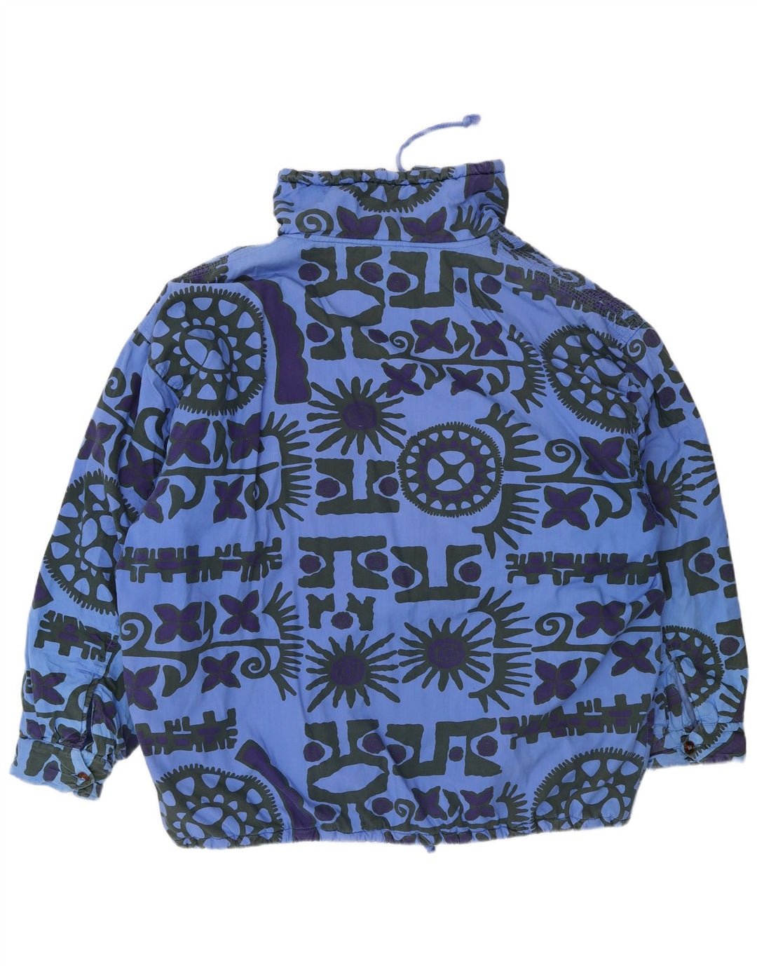Jachetă Anorak Vintage pentru bărbați, cu ajustare largă, UK 38, bumbac geometric albastru mediu