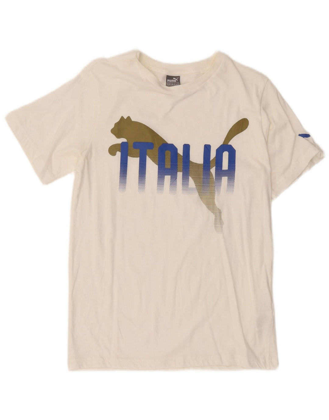 Tricou grafic PUMA pentru băieți Top 13-14 ani Bumbac alb