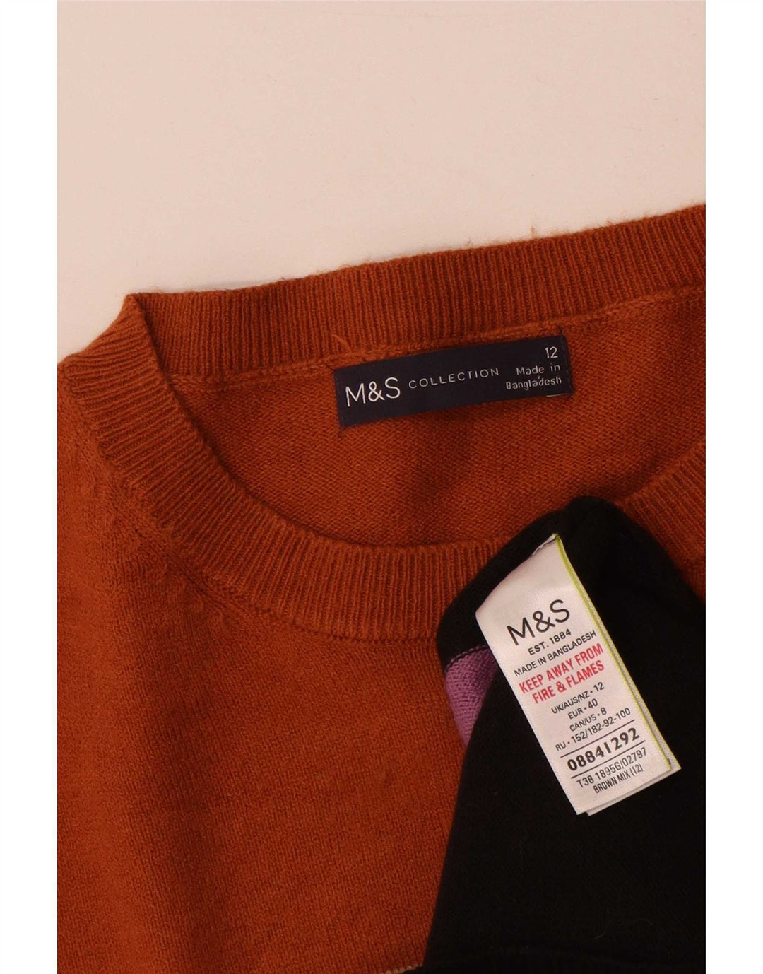 Pulover pentru femei Marks & Spencer cu decolteu triplu UK 12 mediu multicolor