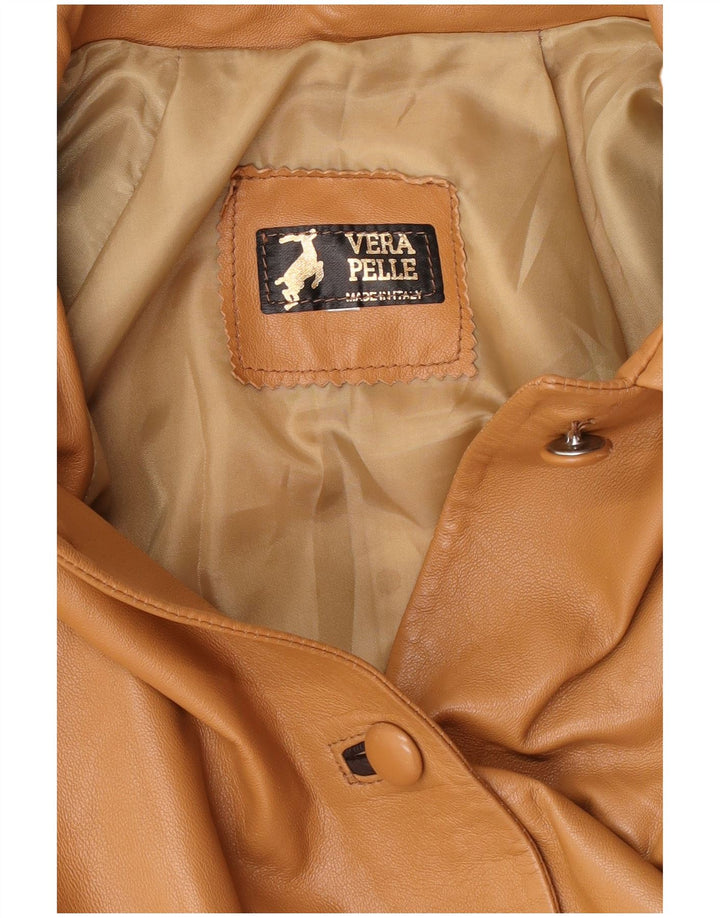 Palton de piele vintage pentru femei UK 16, mare, maro, din piele