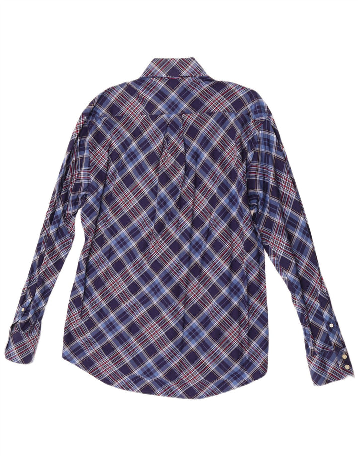 Cămașă pentru bărbați Tommy Hilfiger, bumbac cu carouri albastru mediu