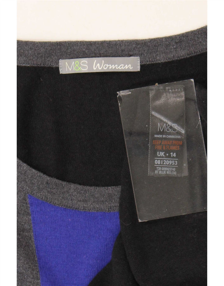 Rochie pulover pentru femei Marks & Spencer UK 14 Medium Black Colorblock Viscose