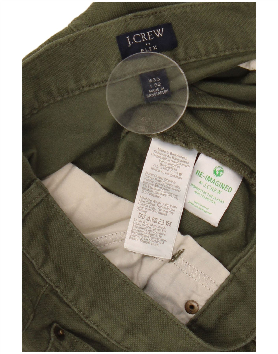 Pantaloni casual pentru bărbați J. Crew Flex Slim Fit L33 L32 Bumbac kaki