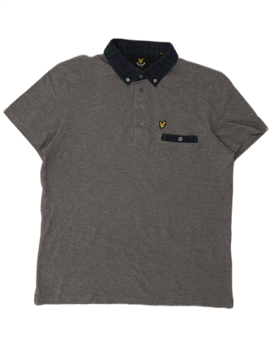 Tricou polo rugby Lyle & Scott pentru bărbați, bumbac gri mare