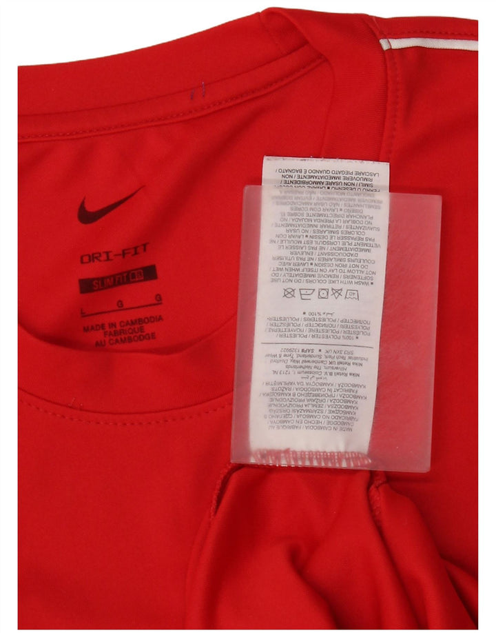 Tricou pentru bărbați Nike Dri Fit Slim Fit Top mare din poliester roșu