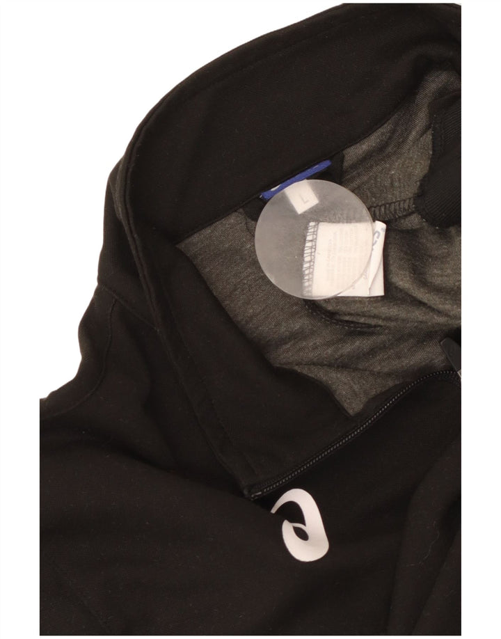 Pulover Asics pentru bărbați, cu fermoar, cu gât, din poliester, mare, negru